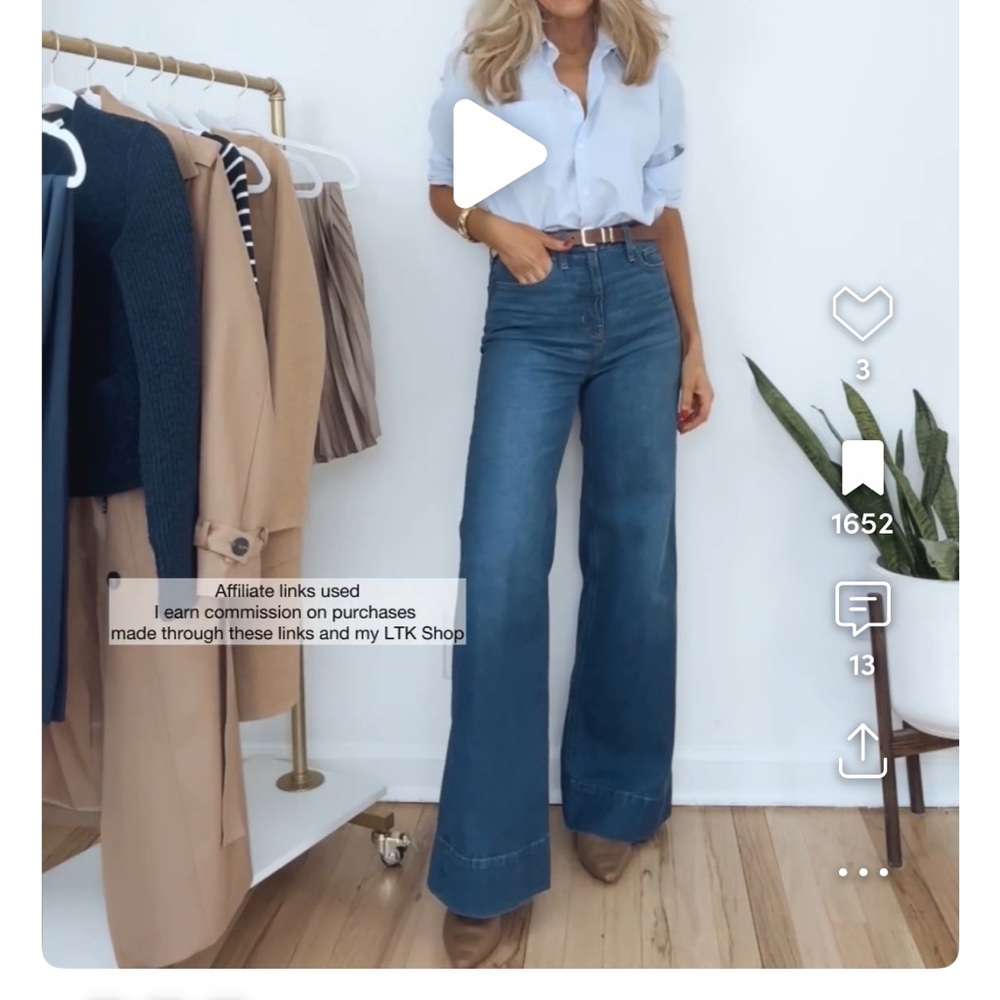 J Crew Wide Leg Trouser Jean